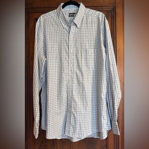 J. McLaughlin Light Blue Checkered Button Down Shirt